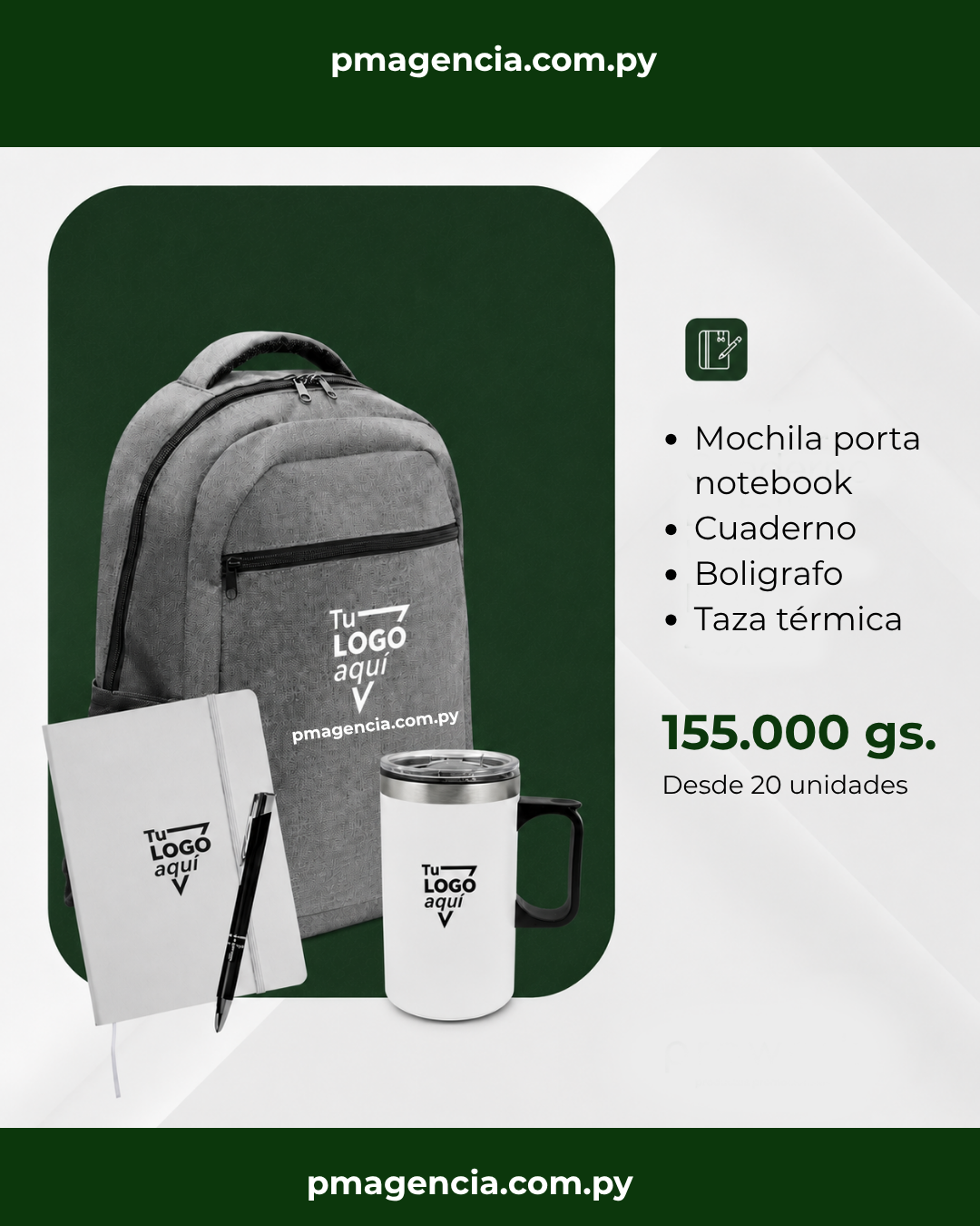 Kit corporativo para activaciones de marca y ferias Paraguay - Kit 10