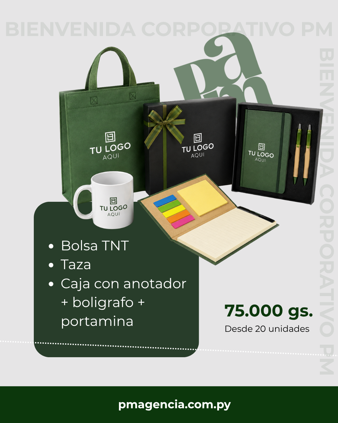 Kit de bienvenida corporativo sublimado con logo de empresa - Kit 05