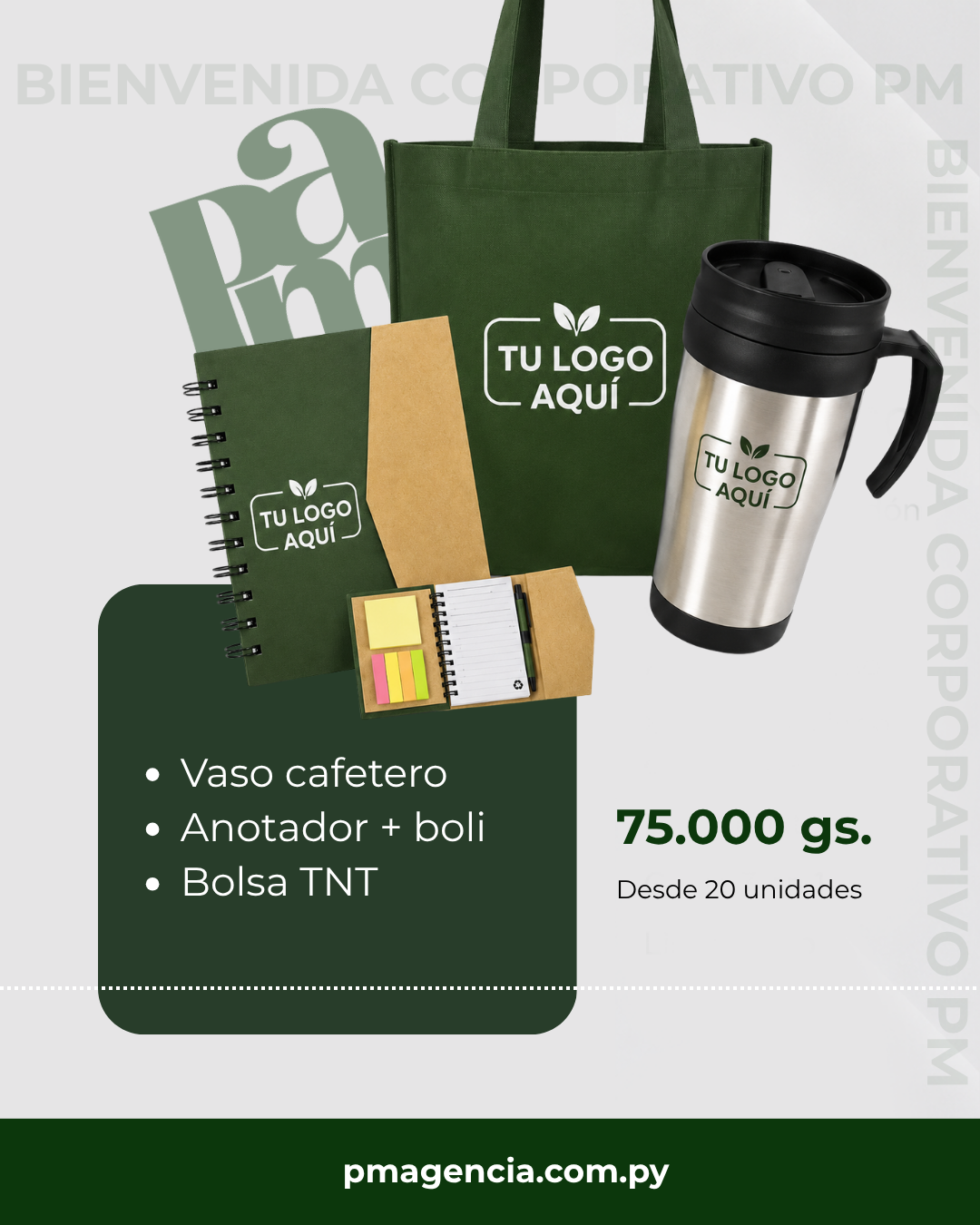 Kit de merchandising corporativo personalizado para empresas Paraguay - Kit 08