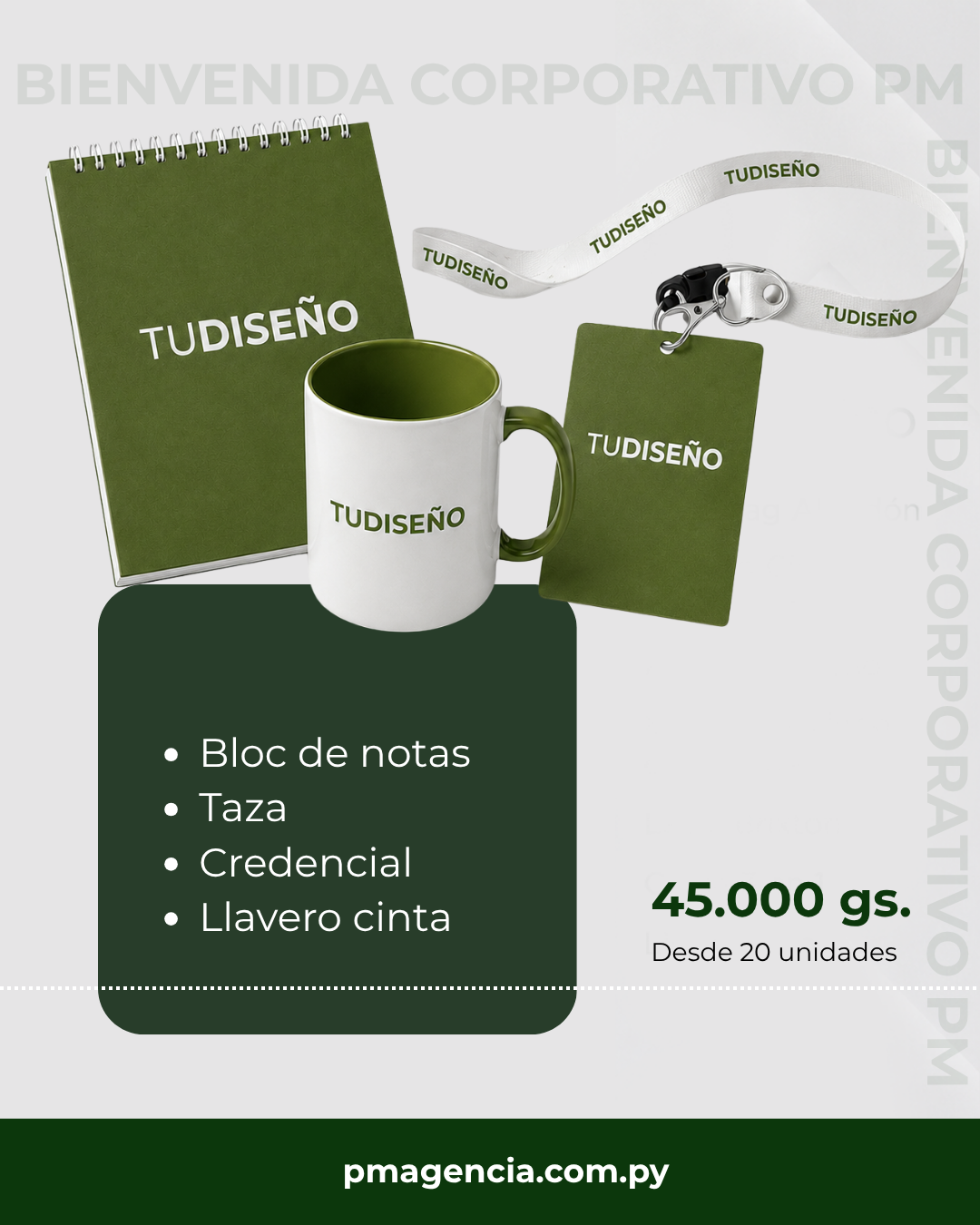 Kit de merchandising corporativo con grabado láser Paraguay - Kit 02